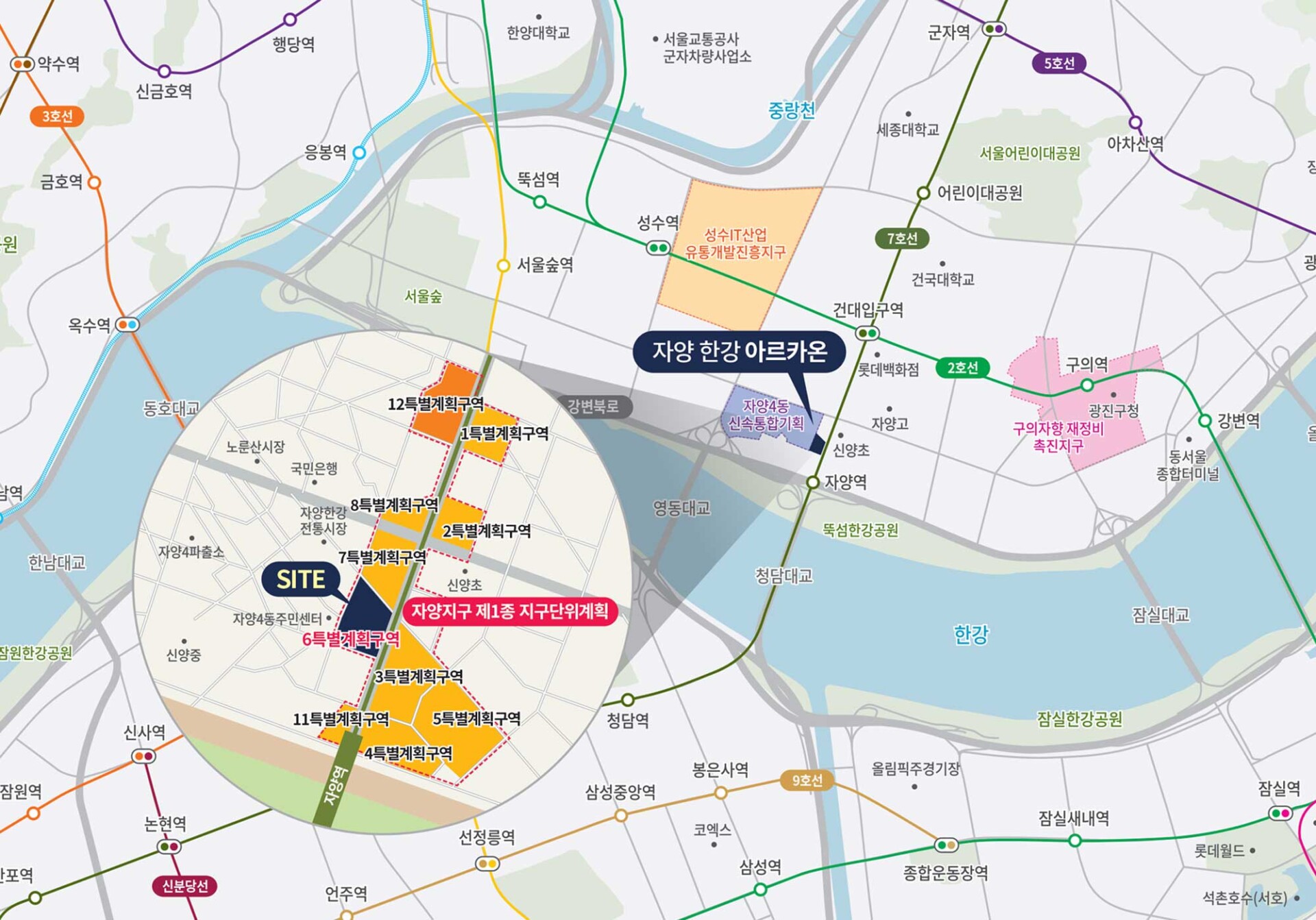 자양한강아르카온-지도